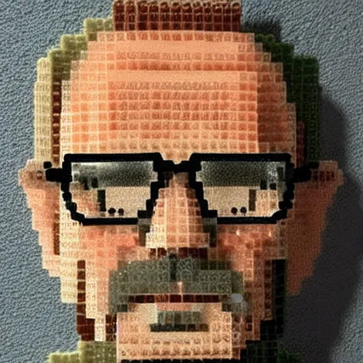 Image similar to walter white made of marbles, voxels