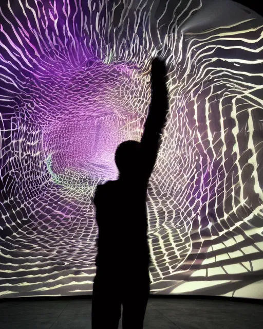 Image similar to !dream projection design installation, projections on human body