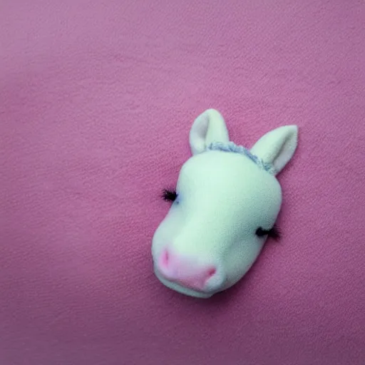 Prompt: baby unicorn sleeping on pink cloud