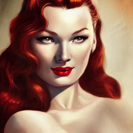 Image similar to a portrait of veronica lake by charlie bowater and anna dittmann and gil elvgren.