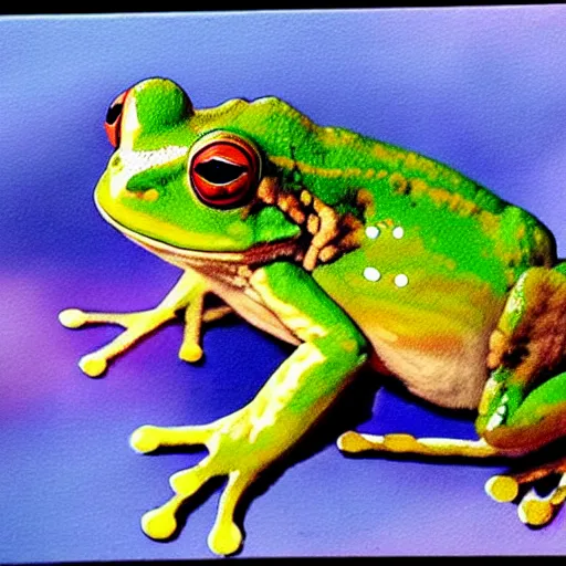 Prompt: Alex Jones painting a picture of a frog. Realistic, cinematic.