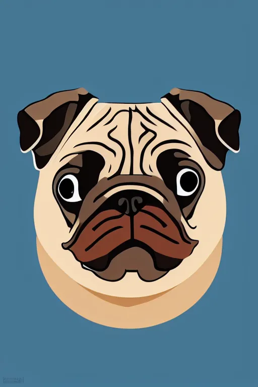 Image similar to Pug as a planet, sticker, colorful, illustration, highly detailed, simple, smooth and clean vector curves, no jagged lines, vector art, smooth