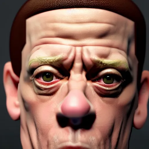 Prompt: the lovechild of john cena and steve buscemi from new jersey, realistic, hyperrealistic, 8 k resolution, hd quality, very detailed, highly detailed, intricate details, real life, real world, trending on artstation, 7 0 s photo