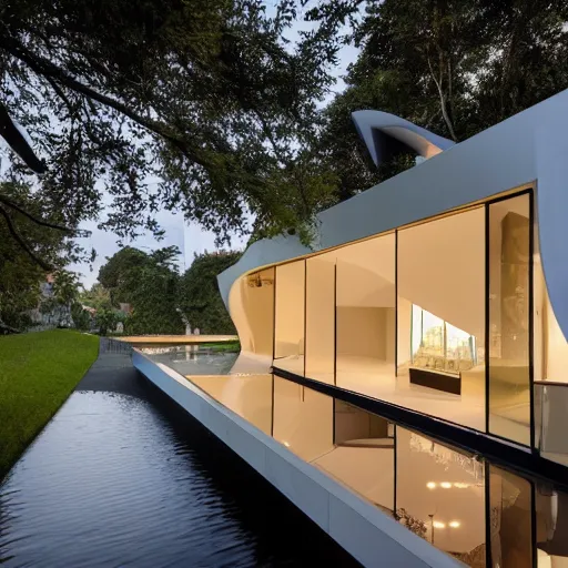 Image similar to house designed by zaha hadid