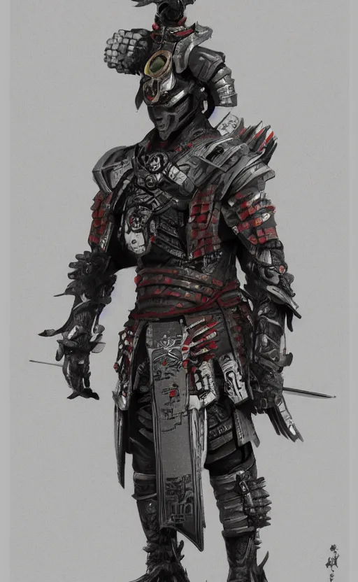 Image similar to a futuristic samurai,highly detailed,trending on ConceptArtWorld