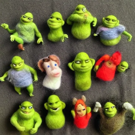 Image similar to shrek needle felted + needle felting art