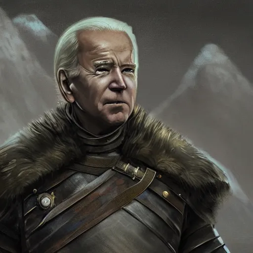 Image similar to joe biden in game of thrones, highly detailed digital painting, artstation, concept art, smooth, sharp focus, illustration, art by artgerm and greg rutkowski and alphonse mucha