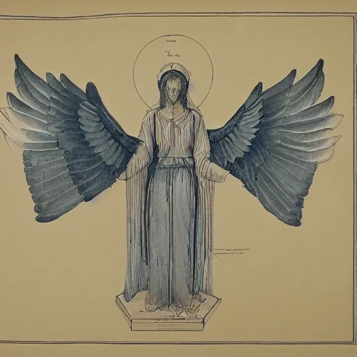 Prompt: a blueprint of a seraphim