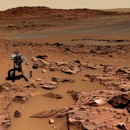 Prompt: extremely detailed photo of carl sagan riding mars rover, detailed face