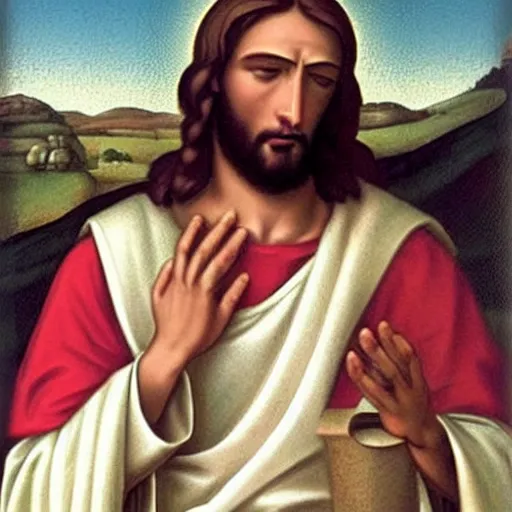 Image similar to facepalming jesus