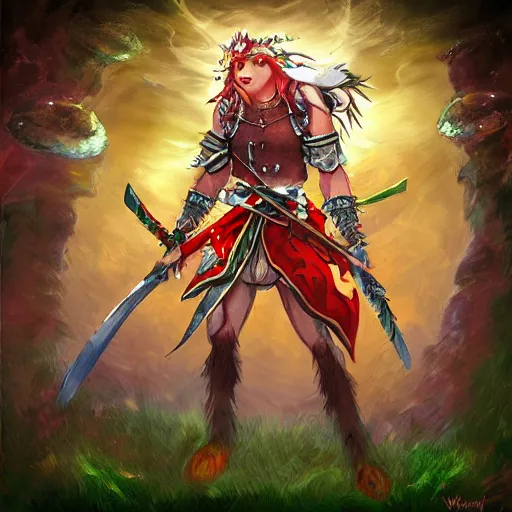 Image similar to warrior of light, of the black forest, digital art