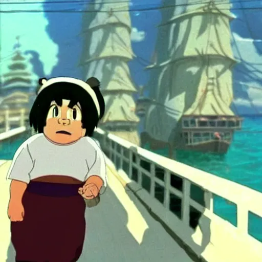 Prompt: a screenshot of Danny Devito in Spirited Away (2001), Miyazaki, Studio Ghibli