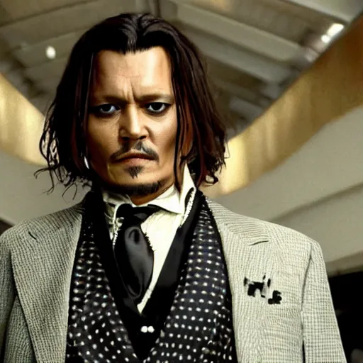 Image similar to A film still of Johnny Depp from Genshin Impact