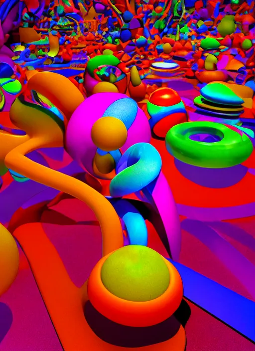 Prompt: : hyperbolic abstract colorful art installation zbrush vr dalle2 macro lens 3d render unity unrealengineoctane