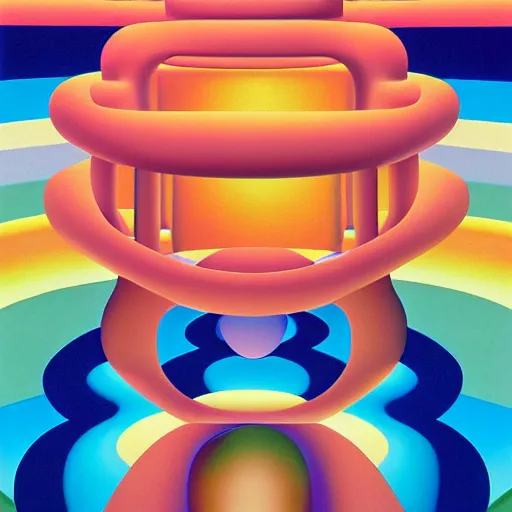 Prompt: the end by shusei nagaoka, kaws, david rudnick, airbrush on canvas, bauhaus, surrealism, neoclassicism, renaissance, hyper realistic, pastell colours, cell shaded, 8 k - h 7 0 4