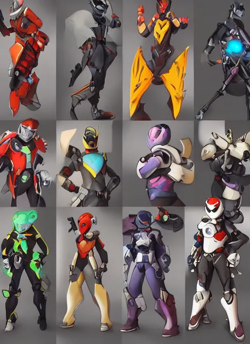 Image similar to Overwatch Character Concept Art, 2D, Single Character, Single Subject, Kamen Rider, Destiny 2, Power Rangers, Viutiful Joe, Scarf, Cape