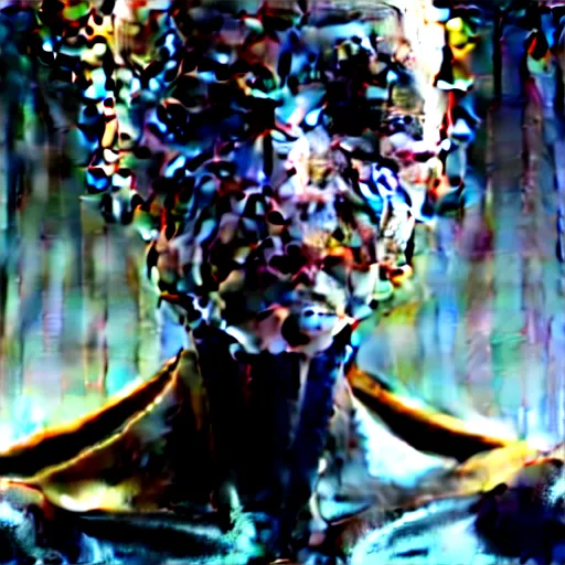 Image similar to ultra realistic, beautiful cyborg woman eyes closed, metahuman, sci-fi, magic fantasy, cyberpunk, intricate, elegant, highly detailed, digital painting, octane render, substance painter, zbrush, artstation, concept art, smooth, sharp focus, eerie, illustration, 8k, HD, art by artgerm and greg rutkowski and alphonse mucha