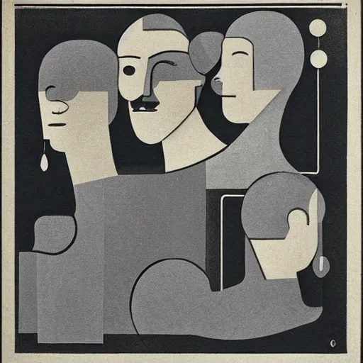 Prompt: bauhaus 1920 illustrations: NPC portrait simple illustration