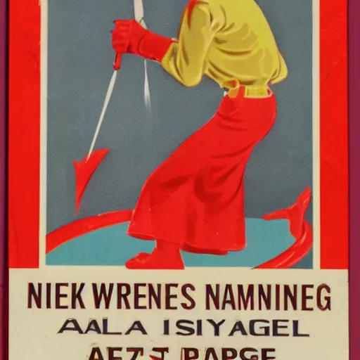 Prompt: vintage 1 9 5 0 s fire warning label