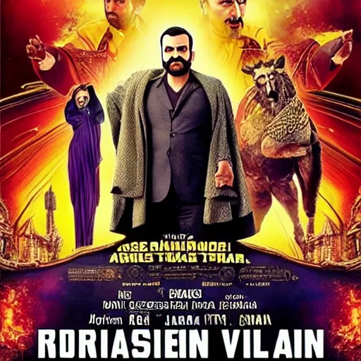 Prompt: poster of blockbuster movie about persian villain