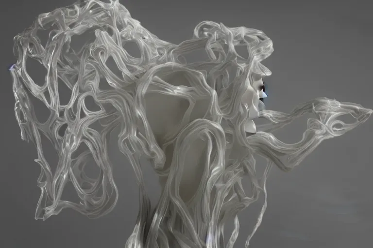 Image similar to Painful pleasures by Lynda Benglis, octane render, 4k, 8k, (sharp), very very beautiful, stunning, twisted, vanishing, transparent, ethereal