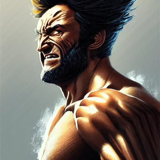 Image similar to very detailed masterpiece painting of wolverine from x - men : the animated series ( 1 9 9 2 ), portrait, artstation, concept art by greg rutkowski