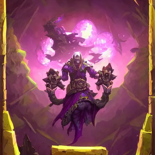 Image similar to floating skulls, violet theme, epic fantasy digital art style, fantasy artwork, by Greg Rutkowski, fantasy hearthstone card art style