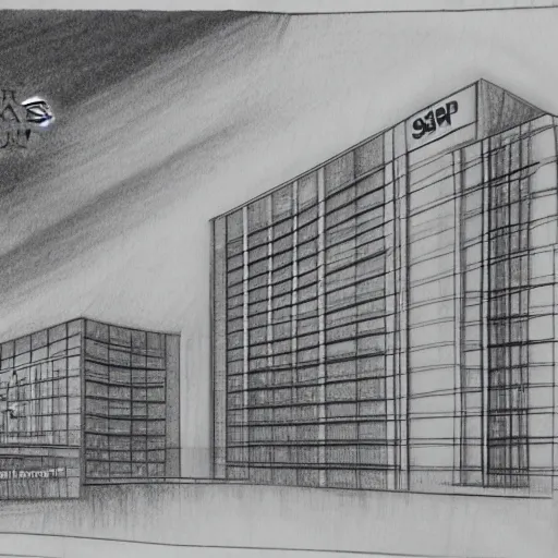 Prompt: pencil sketch of sap labs india