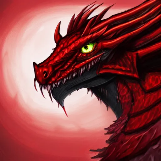 Image similar to an anthropomorphic red dragon, profile picture commission on furaffinity, deviant art, digital art