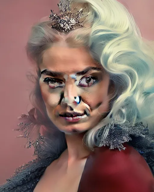 Image similar to Margot Robbie as milady de winter, styling by Tom Eerebout & Sandra Amador, clear makeup, clean hair, dry skin, clear skin, airbrushed, bright eye makeup, warrior body, photo by mario testino, 8k octane render, cinematic, hyper detailed, micro details, insanely detailed, trending on artstation, concept art