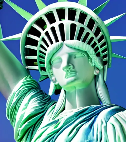 Prompt: Photograph of The Statue of Liberty as Hatsune Miku