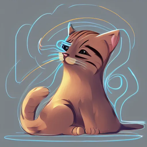 Prompt: A cat programing, Trending on Artstation. award winning. High quality