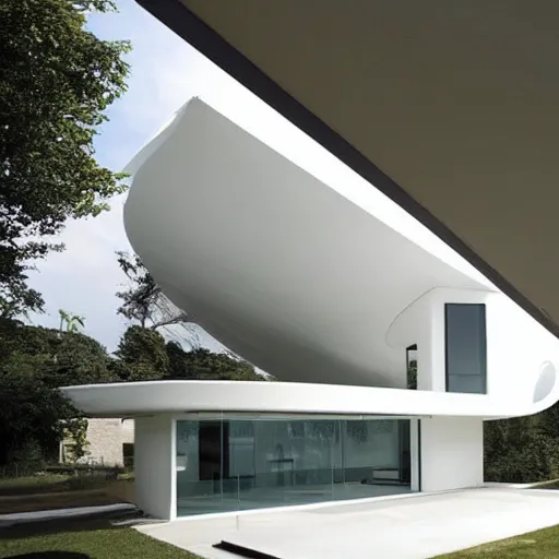 Image similar to house designed by zaha hadid