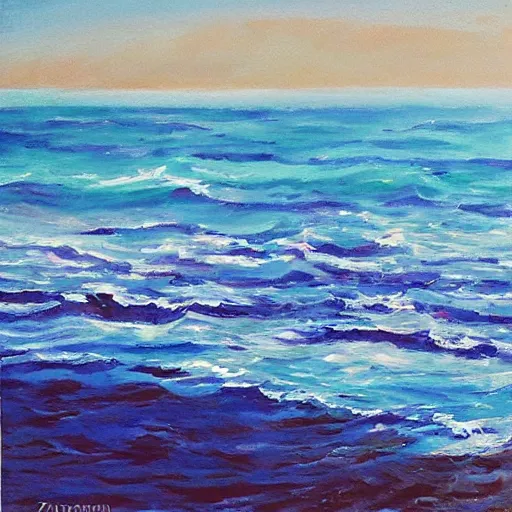 Prompt: ocean sunshine by Zaria Forman