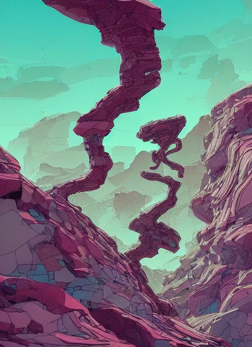 Prompt: abstract art with a theme on mineral rocks, empty world environment. no people nor cars. sharp focus, cinematic pose, cinematic lighting, unreal engine render. art by josan gonzales and moebius and deathburger.