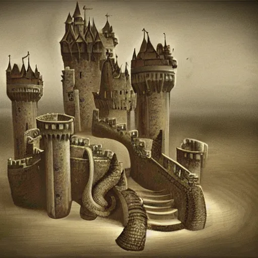 Image similar to a castle made of tentacles