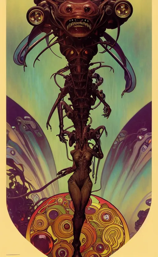 Image similar to exquisite imaginative alien creature poster art, movie art, by lucusfilm, weta studio, alphonso mucha, james jean, frank frazetta, 8 k, denoised, sharp, crisp, high quality