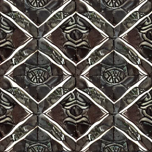 Prompt: ancient temple floor tile pattern, dark tone, seamless, repeatable, tileable