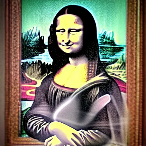 Prompt: the Mona Lisa as drawn by a toddler