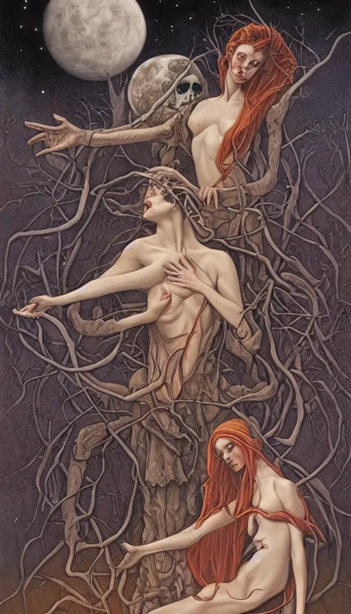 Image similar to life and death mixing together, by gerald brom,