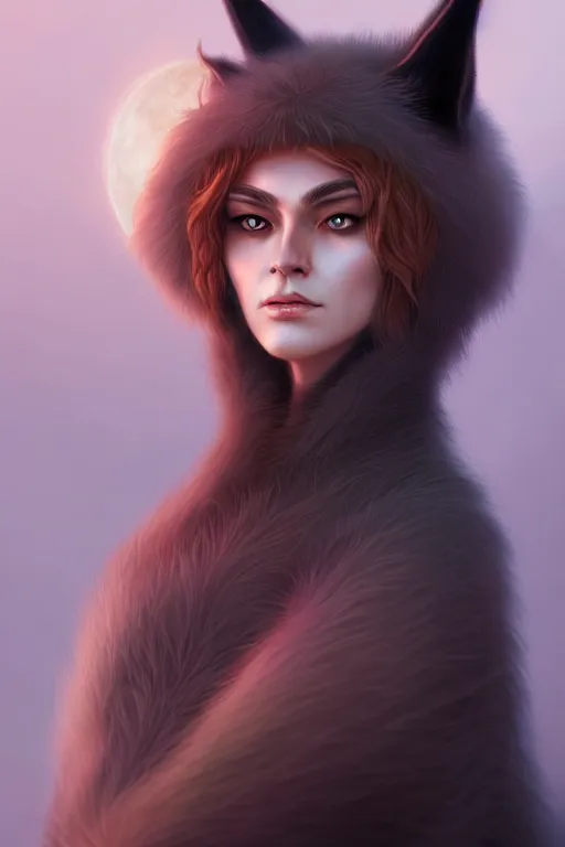 Image similar to beautiful ancient witch with cute caracal face uses fluffy fur magic, highly detailed, digital painting, artstation, sharp focus, illustration, art by tan zi and ayanamikodon and alphonse and wlop