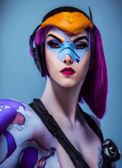 Image similar to portrait of widowmaker from overwatch as a real person, by francis giancobetti, natural light, detailed face, canon eos c 3 0 0, ƒ 1. 8, 3 5 mm, 8 k, medium - format print, full body shot