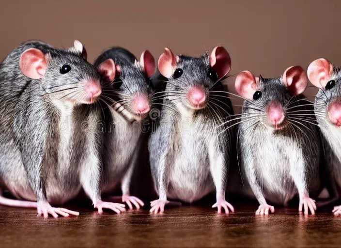 Prompt: photo of a management board meeting of well dressed rats. Highly detailed 8k. Intricate. Sony a7r iv 55mm. Stock photo.