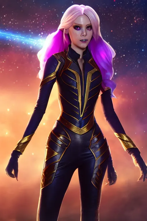 Image similar to lux from league of legends in guardians of the galaxy, 4k, #trending