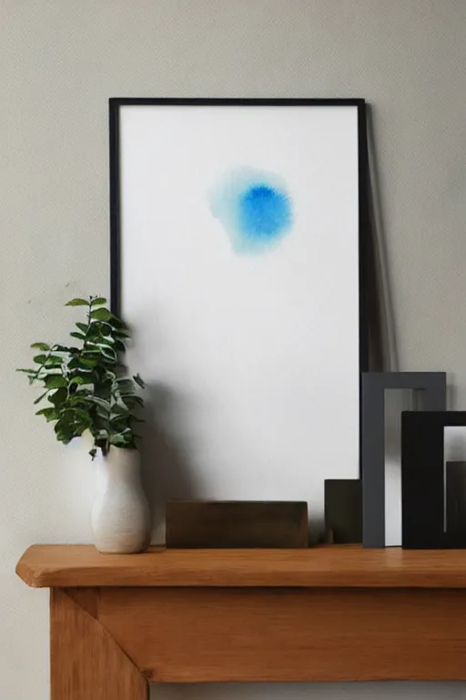 Prompt: minimal watercolor print by satsuki shibuya