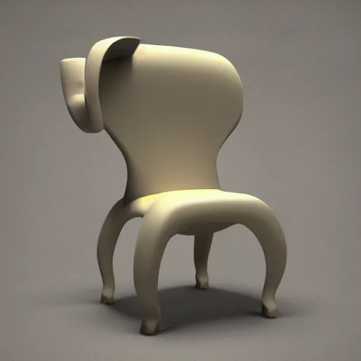 Prompt: chair shaped like an elephant, hiqh quality 3 d rendering