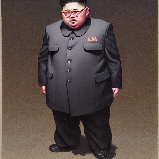 Prompt: Portrait of Kim Jong-un as Tweedledum and Tweedledee, dark fantasy, intricate, smooth, artstation, painted by Wayne Barlowe, Greg Rutkowski, Zdislav Beksinski