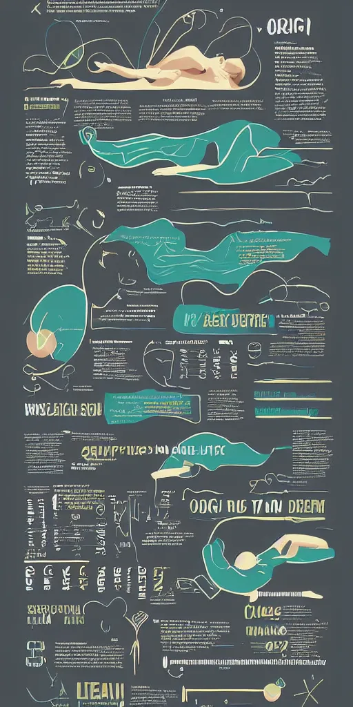 Prompt: Infographic poster about lucid dreaming, HD, digital art, clean lines