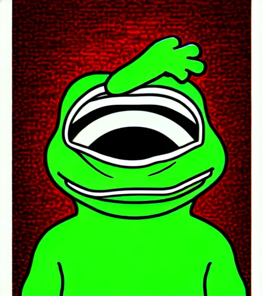 Prompt: portrait of pepe the frog in summer dawn, in comic style by matt furie, positive atmosphere, cool vibes, bao phan, deep depth field, masterpiece, cinematic composition, hyper - detailed, hd, hdr