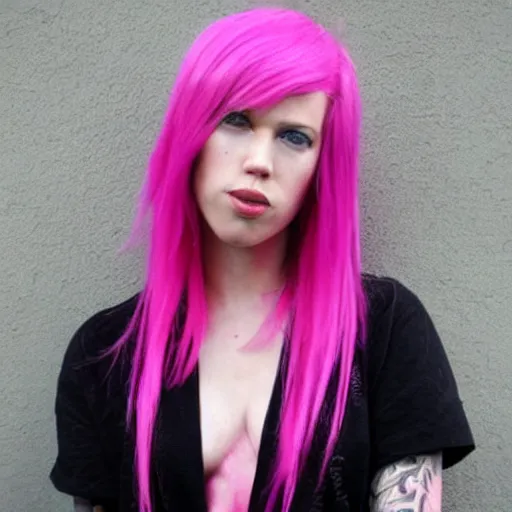 Prompt: punk jesus christ, pink hair